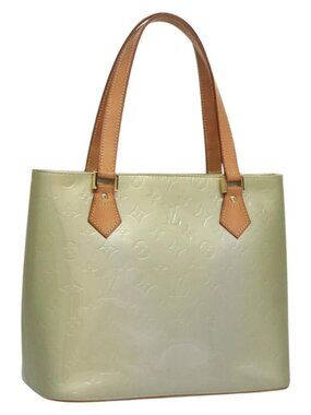 LOUIS VUITTON Monogram Vernis Houston Hand Bag Gris M91053 LV Auth 117780